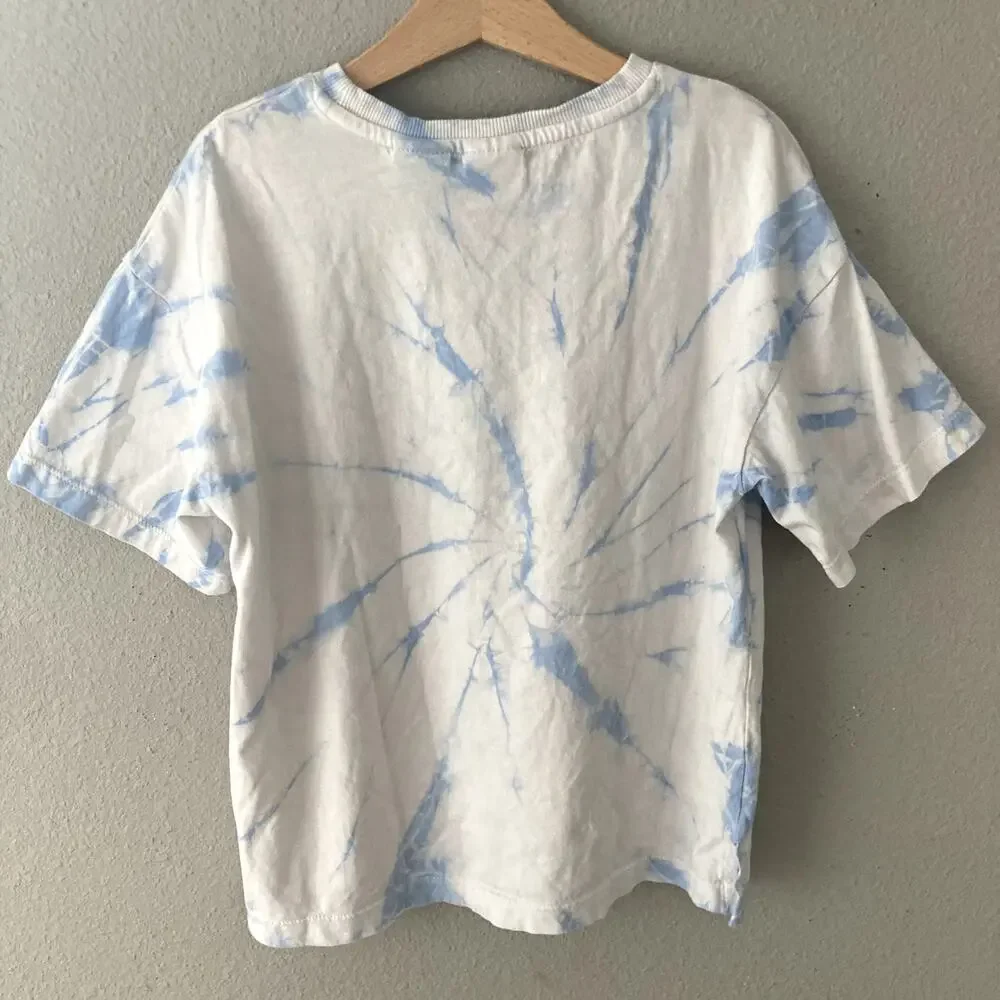 Zara Nirvana Tie Dye T-Shirt - White Blue Pink - 8-9